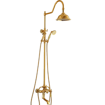 Si Jie Noya European-style all-copper natural stone shower set hot and cold four-speed gold faucet with spray gun