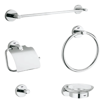 Grohe German Grohe bathroom towel bar toilet paper holder towel ring soap dish bathroom five-piece accessories set