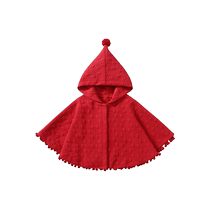 Fanhunting Baby Cloak Autumn and Winter Clothes Newborn Girl Baby Outing Windproof Red Cloak Windproof Princess Childrens Shawl