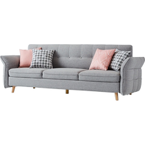 Lins Home Nordic imitation cotton and linen fabric sofa living room small apartment three-seater sofa bed folding dual-purpose furniture