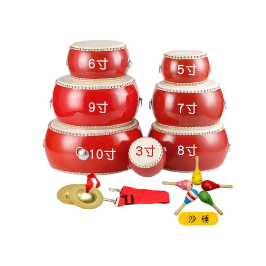 Rindsledertrommel, kleine Trommel, Früherziehung, pädagogische Percussion-Trommel, Spielzeugtrommel