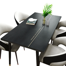 Leather tablecloth modern light luxury home waterproof and oil-proof no-wash line text coffee table mat dining table mat anti-scalding pvc