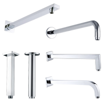 All-copper concealed wall-mounted shower accessories connecting rod shower pipe top spray arm rod bent pipe ceiling rod square round