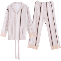 Tongyu Pajamas for Women Spring and Autumn Pure Cotton Thin Home Clothes Womens Fashion Long Sleeve Cotton Loose Two-piece Suit