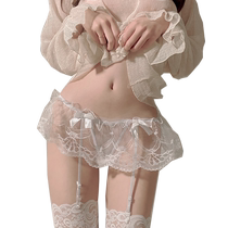 Sexy stockings garters one-piece open pearl panties no need to take off transparent passionate lace sexy Japanese style