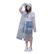 Transparent fashionable and cute trendy brand mens and womens Internet celebrity adult anti-storm raincoat long clothing style full-body raincoat