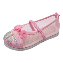 Summer breathable mesh shoes childrens embroidered shoes girls Hanfu shoes old Beijing cloth shoes handmade costume baby sandals