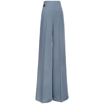 Danbaoluo spring and autumn womens dance straight ballroom dance pants gray and blue modern dance practice pants Danbaoluo womens dance pants