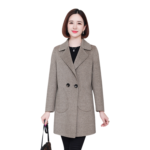 New double-sided woolen coat for women mid-length woolen coat