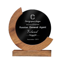 Solid wood crystal trophy creative custom medal authorization plate custom outstanding employee team awards retirement souvenirs