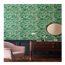 Spot OLayer British imported wallpaper green leaf key pattern light luxury bedroom living room background wall wallpaper