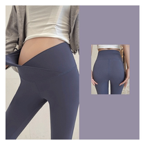Maternity leggings summer thin outer wear three-quarter length pants shark pants summer ice silk yoga pants womens summer wear