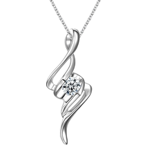 CRD KLeeti Diamonds pendant platinum 3 points 8 points Single drill True drill lock bone chain line necklace female official web