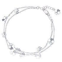 Chinese Valentines Day gift Chow Sang Sang official Pt950 heart shadow four-leaf clover platinum bracelet womens platinum bracelet 54284B