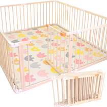 Yoyolong foldable childrens baby playpen baby toddler solid wood guardrail home safety protection fence