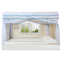Customized enlarged kang bed mosquito net floor-standing tatami fabric leather bed parent-child 3 meters 2 5 household custom-made encryption and thickening