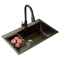 (Bee Wish Club) Cabei 304 stainless steel sink vegetable basin large single tank