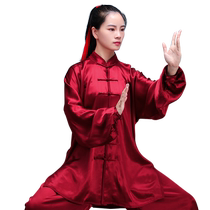 Cloud Tai Chi Spring Summer Tai Chi Clothing Martial Arts Suit Mulberry Silk Middle Aged Taijiquan Clothing Flutter Suit Breathable