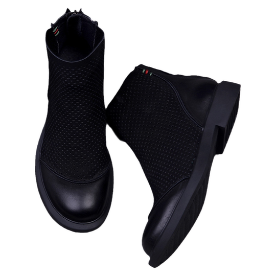 切尔西靴镂空休闲马丁靴男透气百搭复古韩版软底软面商务正装鞋子