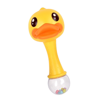 Little yellow duck baby newborn baby sand hammer toy soft rubber rattle early education 0 to 1 year old 3 can bite and grasp training