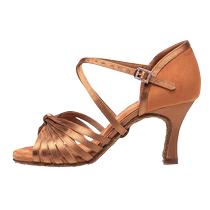 ITENDANCE Professional Latin Dance Shoes for Women Adults Medium High Heels Soft Sole Medium High Heels Dance Shoes Cha Cha Rumba Dance Shoes