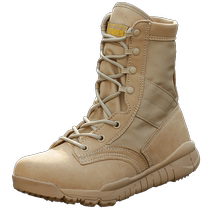 Summer outdoor ultra-light special forces combat boots desert boots combat boots high-top canvas breathable and wear-resistant training shoes