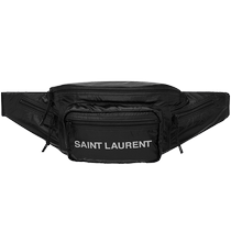 6 выпусков без процентов] YSL Saint Laurent мужская черная поясная сумка NUXX серебристого цвета из нейлона с принтом Saint Laurent