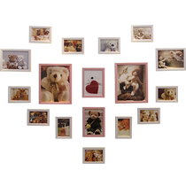 17 frames heart-shaped photo wall living room creative romantic combination photo frame wall wedding room bedroom wall hanging photo wall