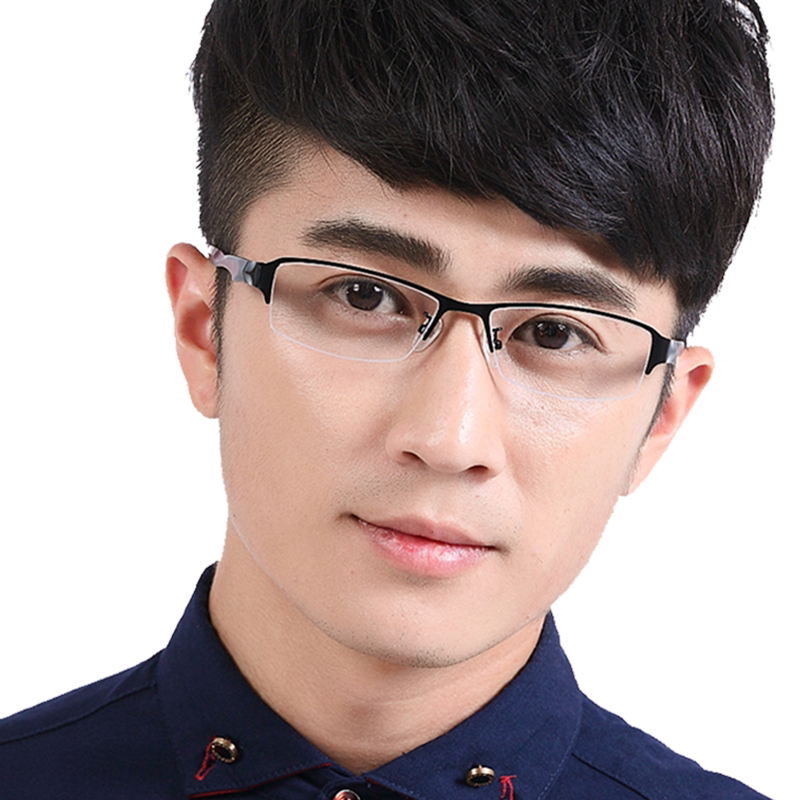 Men's radiation-proof half-frame titanium alloy glasses
