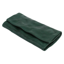 Genuine vegetable-tanned first-layer cowhide womens long wallet hand-grabbed washed wrinkled mens coin purse zipper card holder long clip