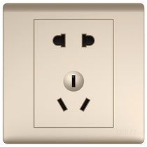 Chint switch socket champagne gold panel household 86-type five-hole power socket two or three plug wall USB socket