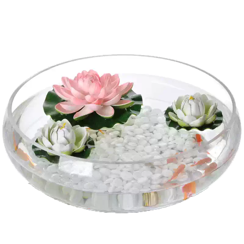 爱悦宝特大号玻璃荷花缸适用于生态中大型金鱼乌龟水