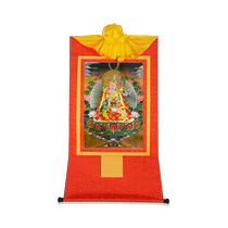 Tibetan Cun Tangxi Tibetan Lotus Peanut Master Pendant 120cm long gold-plated and hot stamping living room desktop decoration painting