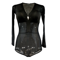 MLX6160 professional ballroom dance training bodysuit new Latin dance adult women long-sleeved sexy mesh top