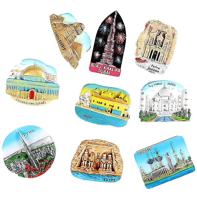 冰箱贴世界旅游埃及金字塔印度迪拜以色列巴厘岛科威特出国小礼物