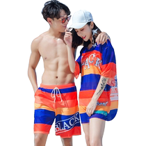 Parent-child couple swimsuit womens three-piece bikini slimming belly-covering push-up hot spring mens beach trunks swimsuit