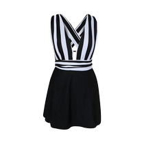 BE Fan Dean one-piece skirt-style sun protection swimsuit for women swimming sexy backless slim small breast push-up fashionable swimsuit