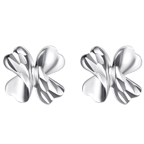 Semaine Daisheng Platinum Earrings Female Lucky Four Leaves Grass Earrings PT950 White Gold Earrings Send Girls Gifts