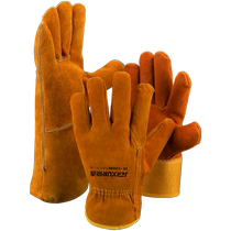 Jingxuan imported full cowhide protective gloves welding soft industrial grade flame retardant heat insulation anti-scalding labor protection welding gloves