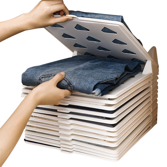 Wardrobe clothing classification stacking clothes artifact T -shirt storage board stacking board short -sleeved sweater shirt storage rack
