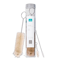 Natural horse hair bottle brush baby curved water cup cleaning brush tower wool nipple brush straw brush set
