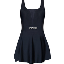 BE Fan Dean high-waisted mesh spliced ​​one-piece skirt-style swimsuit covers the belly and makes you slim sexy backless hot spring vacation