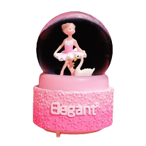 Dream Ballet Girl Water Crystal Ball Octasonic Box Swing Piece Teenage Girl Hearts Birthday Little Gift Floating Snow Rotatable Music Box