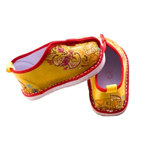 Autumn and winter baby Chinese style embroidered tiger head shoes full moon and first birthday red male and female baby New Year shoes