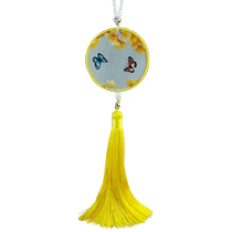 Shu embroidery double-sided embroidery car pendant handicrafts hand-embroidered tassel car pendant commemorative gift for Chinas overseas trip