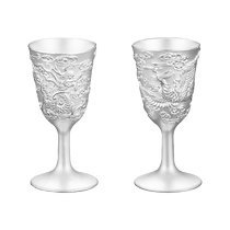 The Shunqin silver floor 999 foot silver Longfeng Fengxiang is married to the cup pure silver to the cup silver wine glass for wedding newcomer presents