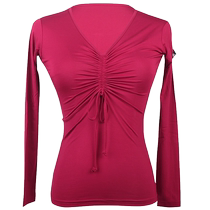 Womens waltz dance clothes Latin dance clothes practice clothes dance tops v-neck long sleeves new dance clothes ballroom dance