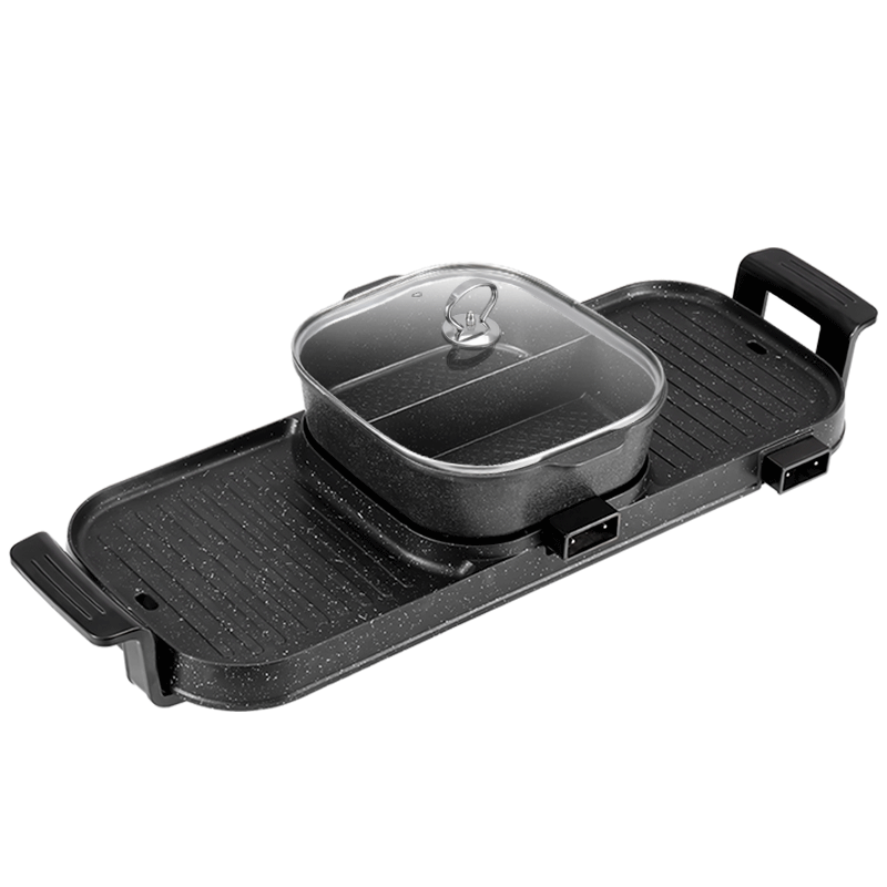 Medical stone integrated household non-stick smokeless electric barbecue grill