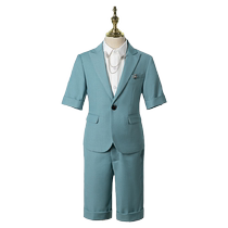 Childrens suit short-sleeved suit boy host little boy catwalk flower girl dress piano performance suit