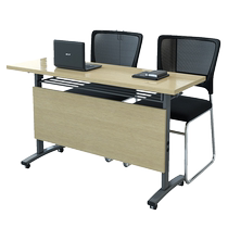 Folding training table mobile conference table long table desk and chair combination strip table office pulley splicing strip table